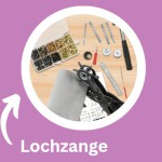 Mit der Lochzange kann man zum Beispiel ein zusätzliches Loch in einen Gürtel stanzen. Hier gehören auch Druckknöpfe dazu.