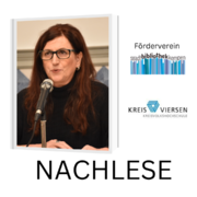 Foto von Birgit E.Orths anlässlich einer Lesung der Volkshochschule Kreis Viersen und dem Förderverein der Stadtbibliothek Kempen